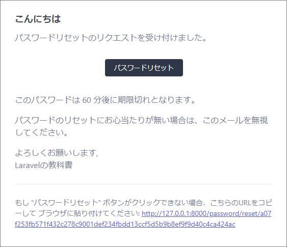 This Password Reset Link Will Expire In 60 Minutes の日本語化 40代からプログラミング